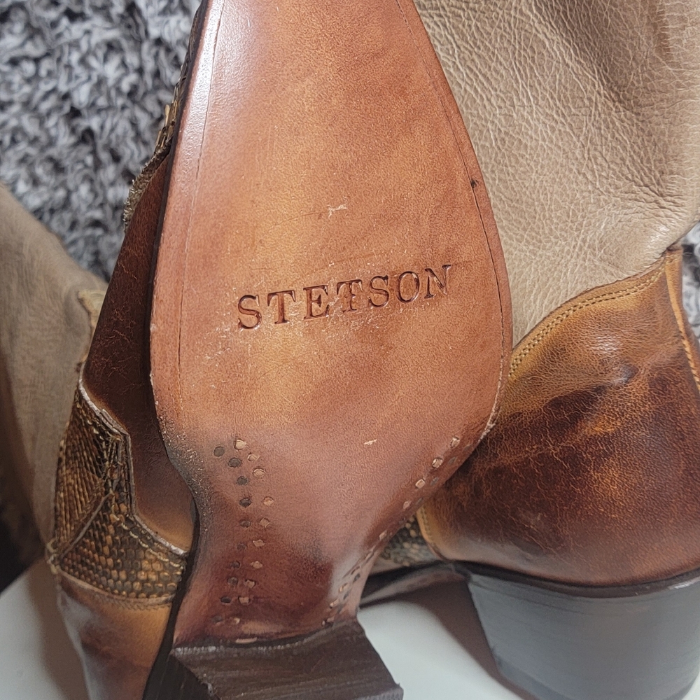 Stetson Women's Python Inlay, Cross Cowboy Boots - image 4